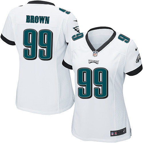 Women's Elite Jerome Brown Nike Jersey White Road - #99 NFL Philadelphia Eagles